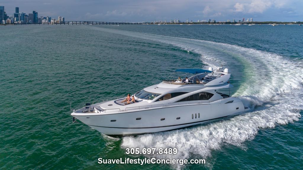 Alaina yacht charter on Biscayne Bay by Suave Lifestyle Concierge