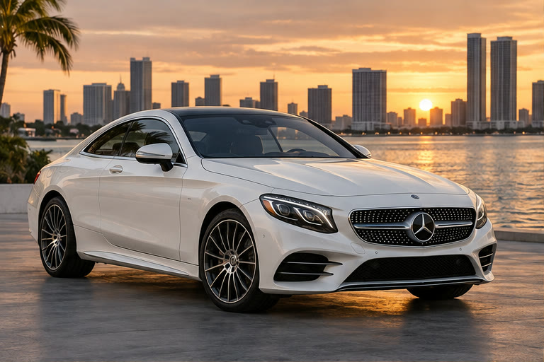White Mercedes S-Class Coupe