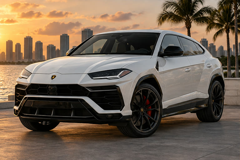 White Lamborghini Urus